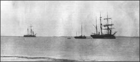 Ships at anchor off Osea Island
